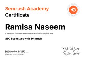 sem rush certificate